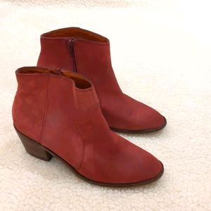 Lucky Brand Red Suede Ankle Boots size 10 M
